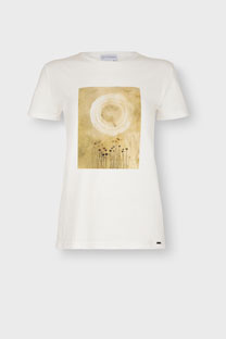 Tiffany Production Bela majica sa printom u zemljanim tonovima